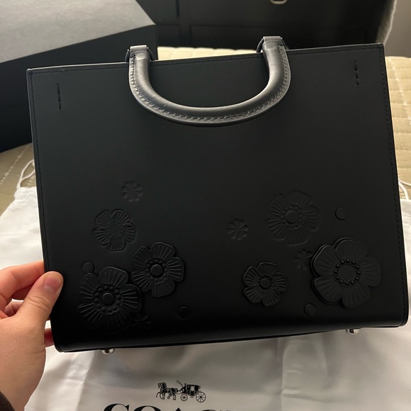 Coach Rogue 30 w Tea Rose Matte Black NWT - Picture 3 of 9